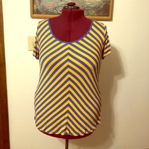 LuLaRoe Blue and Yellow Classic Tee